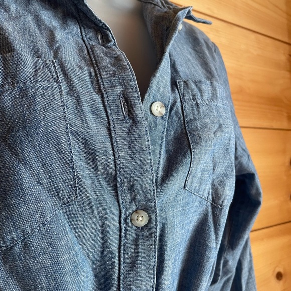 LL Bean Chambray button up dress NWOT - Picture 3 of 5